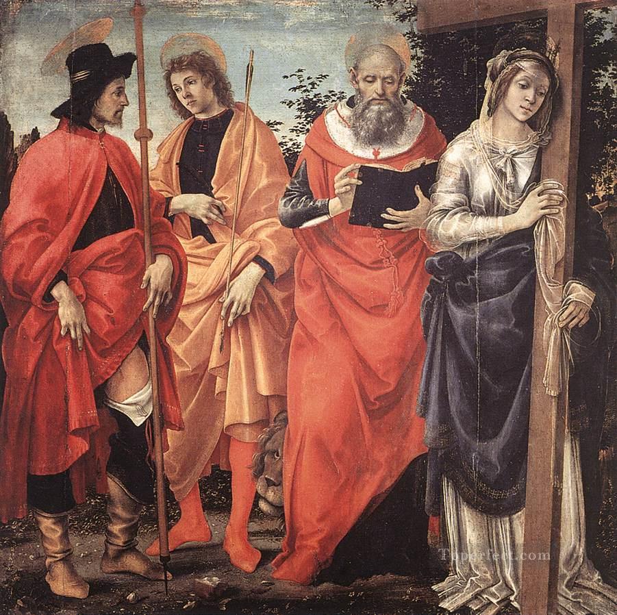 Four Saints Altarpiece 1483 Christian Filippino Lippi Oil Paintings